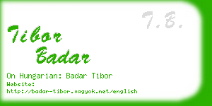 tibor badar business card